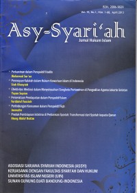 Image of Jurnal Hukum Islam : Asy-Syari'ah Vol. 15 No 1 April 2013