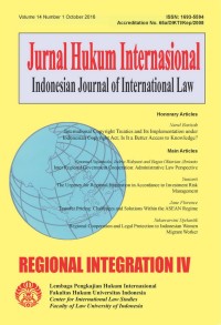 Image of Jurnal Hukum Internasional Volume 14 No 1 October 2016
