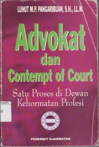 Image of Advokat dan Contempt of Court: satu proses di Dewan Kehormatan Profesi