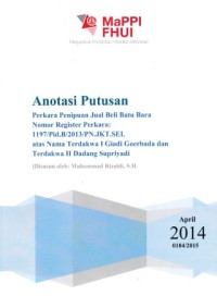 Image of Anotasi Putusan : perkara penipuan jual beli batu bara