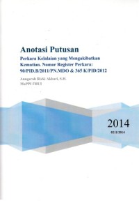 Image of Anotasi Putusan: perkara kelalaian yang menyebabkan kematian