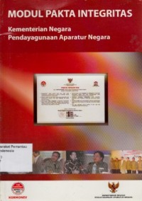 Image of Modul Pakta Integitas: Kementrian Negara Pendayagunaan Aparatur Negara