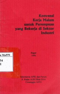 Image of Konvensi Kerja Malam untuk Perempuan yang Bekerja di Sektor Industri