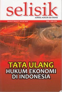 Image of Selisik voleme 2, nomor 2, januari 2016 : tata ulang hukum ekonomi di Indonesia