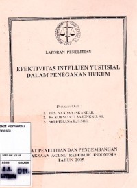 Image of Laporan Penelitian Efektivitas Intelijen Yustisial dalam Penegakan Hukum