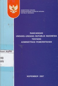 Image of Rancangan undang-undang republik indonesia tentang administrasi pemerintahan
