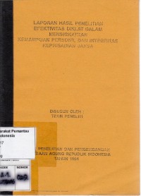 Image of Laporan Hasil Penelitian Efektivitas Diklat dalam Meningkatkan Kemampuan Personil dan Integritas Kepribadian Jaksa