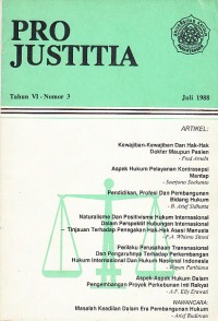 Image of Pro Justitia Tahun VI Nomor 3 Juli 1988