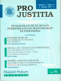 Image of Pro Justitia Tahun XI Nomor 4 Oktober 1993