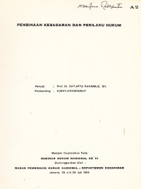 Image of Pembinaan Kesadaran dan Perilaku Hukum