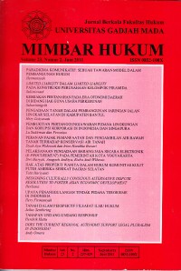 Image of Mimbar Hukum: Jurnal Berkala Fakultas Hukum Universitas Gadjah Mada Volume 23 Nomor 2 Juni 2011