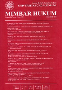 Image of Mimbar Hukum: Jurnal Berkala Fakultas Hukum Universitas Gadjah Mada Volume 24 Nomor 2 Juni 2012