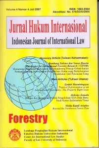 Image of Jurnal Hukum Internasional Volume 4 Nomor 4 Juli 2007