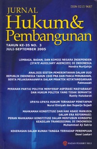 Image of Jurnal Hukum & Pembangunan Tahun ke-35 No. 3 Juli-September 2005