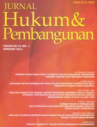 Image of Jurnal Hukum & Pembangunan Tahun ke-41 No.1 Januari 2011