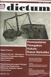 Image of Dictum: Jurnal Kajian Putusan Pengadilan Edisi 1 - Oktober 2012