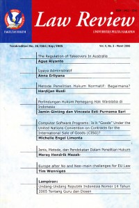 Image of Law Review : Fakultas Hukum Universitas Pelita Harapan Volume 5, No. 3 - Maret 2006