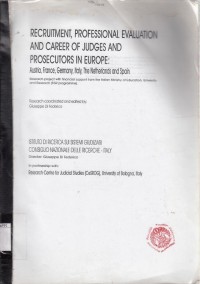 Image of Recruitment, Professional Evaluation and Carrer of Judges and Prosecutors in Europe : Austria, France, Germany, Italy, The Netherlands and Spain