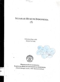 Image of Sejarah Hukum Indonesia (I)