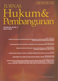 Image of Jurnal Hukum & Pembangunan Tahun ke-46 No. 1 Maret 2016