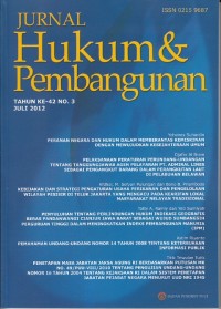 Image of Jurnal Hukum & Pembangunan Tahun ke-42 No. 3 Juli 2012