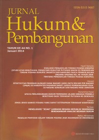 Image of Jurnal Hukum & Pembangunan Tahun ke-44 No. 1 Januari 2014