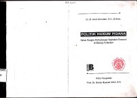 Image of Politik Hukum Pidana : dalam rangka perlindungan korban kejahatan ekonomi di bidang perbankan
