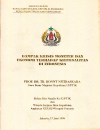 Image of Dampak Krisis Moneter dan Ekonomi terhadap Kriminalitas di Indonesia