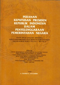 Image of Peranan Keputusan Presiden RI dalam Penyelenggaraan Pemerintahan Negara