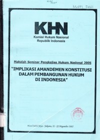 Image of Makalah Seminar Pengkajian Hukum Nasional 2005 