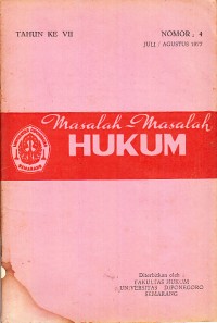 Image of Masalah-Masalah Hukum No. 4 Tahun ke VII 1977
