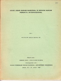 Image of Asas-Asas Hukum Nasional di Bidang Hukum Perdata Internasional
