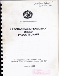 Image of Laporan Hasil Penelitian di NAD Pasca Tsunami