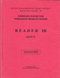 Image of Penemuan Hukum dan Pemecahan Masalah Hukum: Reader III Jilid II