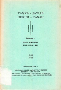 Image of Tanya Jawab Hukum Tanah