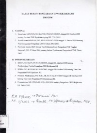 Image of Dasar Hukum Pengadaan CPNS Kejaksaan 2005/2006