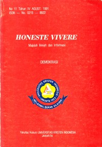 Image of Honeste Vivere, Majalah Ilmiah dan Informasi: Demokrasi
