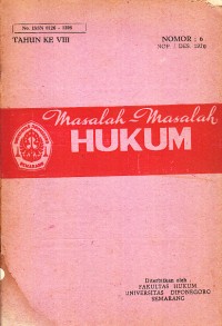 Image of Masalah-Masalah Hukum No. 6 Tahun ke VIII 1978