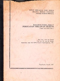Image of Kursus Hukum Perikatan Bagian II : Perbuatan Melawan Hukum (Pasal 1365 KUH Perd.)