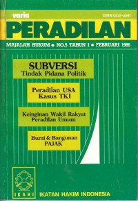 Image of Varia peradilan: majalah hukum No. 5 Tahun I Desember 1986