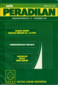 Image of Varia peradilan: majalah hukum no. 15 Desember 1986