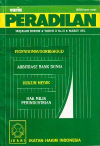 Image of Varia Peradilan: Majalah Hukum No. 18 Maret 1987