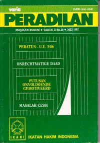Image of Varia Peradilan: Majalah Hukum No. 20 Mei 1987