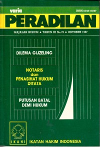Image of Varia peradilan: majalah hukum Tahun III nomor 25 Oktober 1987