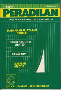 Image of Varia peradilan: majalah hukum Tahun IV No. 38 Nopember 1988
