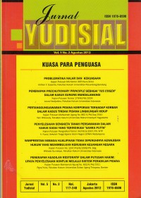 Image of Jurnal komisi yudisial vol. 5 no. 2 Agustus 2012