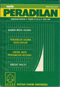 Image of Varia peradilan: majalah hukum Tahun IV No. 45 Juni 1989
