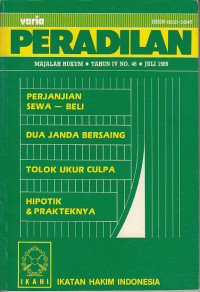 Image of Varia peradilan: majalah hukum Tahun IV No. 46 Juli 1989