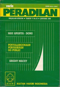 Image of Varia peradilan: majalah hukum Tahun V No. 52 Januari 1990