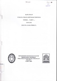 Image of Rancangan undang-undang Republik Indonesia nomor ... tahun ... tentang hukum acara perdata